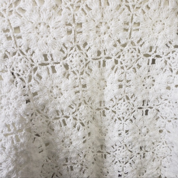 Vintage Crochet Shawl 70s 80s Witchy Boho bohemian Hippie Rocker Stevie Nicks - Picture 7 of 7